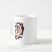 宇宙飛行士 宇宙 探査 デザイン コーヒーマグカップ (正面左)