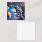 宇宙飛行士,宇宙,暗闇,惑星,星, sf,スパ スクエア名刺 (正面/裏面)