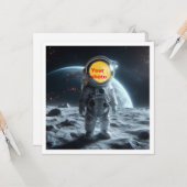宇宙飛行士、宇宙、私の顔を写真に入れて カード (正面/裏面インサイチュ)