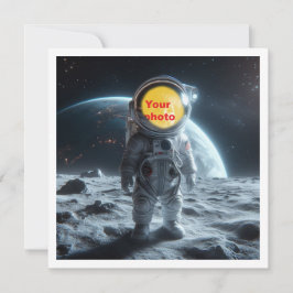 宇宙飛行士、宇宙、私の顔を写真に入れて カード