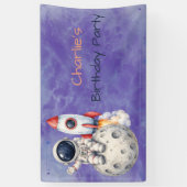 宇宙飛行士 宇宙 誕生日パーティー ウェルカム 横断幕 (縦)