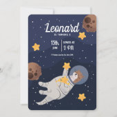 宇宙飛行士 宇宙 誕生日 招待状, 宇宙 招待状 (正面)