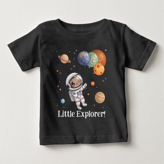 宇宙飛行士 宇宙 赤ちゃん 幼児 Tシャツ (正面)