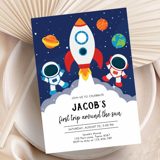 宇宙飛行士 惑星 銀河 誕生日 招待状