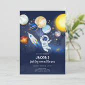 宇宙飛行士 惑星 銀河 誕生日 招待状 (スタンド正面)