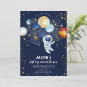 宇宙飛行士 惑星 銀河 誕生日 招待状 (スタンド正面)
