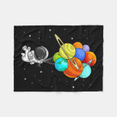宇宙飛行士 惑星 風船 太陽系 宇宙 キッズ フリースブランケット (正面(横))