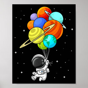 宇宙飛行士 惑星 風船 太陽系 宇宙 キッズ ポスター