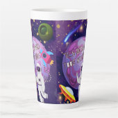 宇宙飛行士、星を超えて カフェラテマグ (正面)