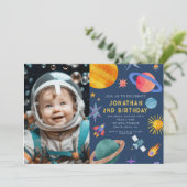 宇宙飛行士 星 宇宙少年 誕生日 招待状 (スタンド正面)