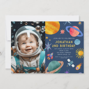 宇宙飛行士 星 宇宙少年 誕生日 招待状