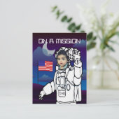 宇宙飛行士　月　外宇宙少年　誕生日 ポストカード (スタンド正面)