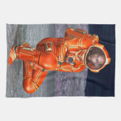 宇宙飛行士 火星探検家 エイリアン惑星 スペースアート キッチンタオル (横)