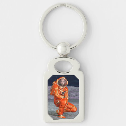 宇宙飛行士 火星探検家 エイリアン惑星 スペースアート キーホルダー (正面)