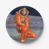 宇宙飛行士 火星探検家 エイリアン惑星 スペースアート ペーパープレート (正面)