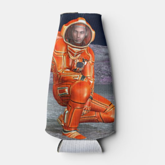 宇宙飛行士 火星探検家 エイリアン惑星 スペースアート ボトルクーラー (正面)