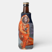 宇宙飛行士 火星探検家 エイリアン惑星 スペースアート ボトルクーラー (ボトル正面)