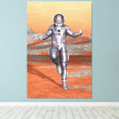 宇宙飛行士 火星探検 エイリアン惑星 スペースアート キャンバスプリント (インサイチュ (ウッドフロア))