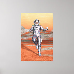 宇宙飛行士 火星探検 エイリアン惑星 スペースアート キャンバスプリント
