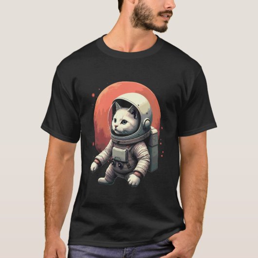 宇宙飛行士 猫 スペースラバー アストロ Tシャツ (正面)