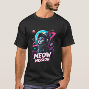 宇宙飛行士 猫 ニャー ミッション スペース 子猫 グラフィック スペース Tシャツ