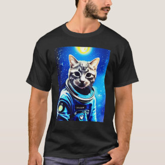 宇宙飛行士+猫+Tシャツ+宇宙+猫+Tシャツ+男性+女性+子供 Tシャツ