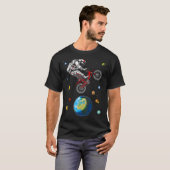 宇宙飛行士 自転車 ジャンピング Tシャツ (正面フル)