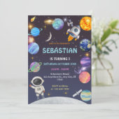 宇宙飛行士 誕生日パーティー ご招待（年齢不問） 招待状 (スタンド正面)