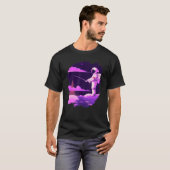 宇宙飛行士 釣り船 宇宙 海 湖 クール フィッシュ Tシャツ (正面フル)