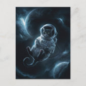 宇宙飛行士 銀河 惑星 宇宙 猫 子猫 キティ ポストカード (正面)