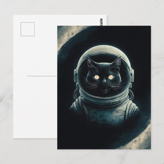 宇宙飛行士 銀河 惑星 宇宙 猫 子猫 キティ ポストカード (正面/裏面)
