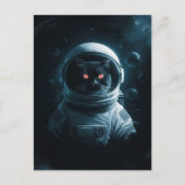 宇宙飛行士 銀河 惑星 宇宙 猫 子猫 キティ ポストカード (正面)