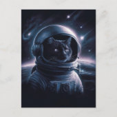 宇宙飛行士 銀河 惑星 宇宙 猫 子猫 キティ ポストカード (正面)