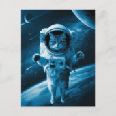 宇宙飛行士 銀河 惑星 宇宙 猫 子猫 ニャンコ ポストカード (正面)