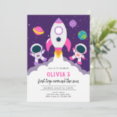 宇宙飛行士 銀河 誕生日 招待状 (スタンド正面)