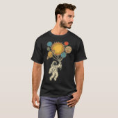 宇宙飛行士 風船 惑星 天文学 ファン 宇宙 Tシャツ (正面フル)