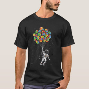 宇宙飛行士 風船 自閉症啓発 宇宙 自閉スペース Tシャツ