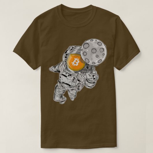 宇宙飛行士Blockchain Crypto Bitcoin BTC Tシャツ (デザイン正面)