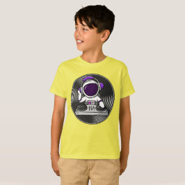 宇宙飛行士DJかわいい宇宙ミュージックデザイン Tシャツ