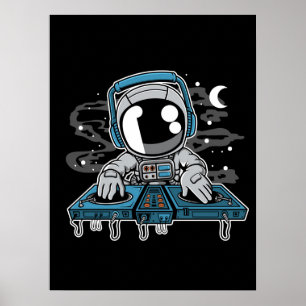 宇宙飛行士DJターンテーブル ポスター