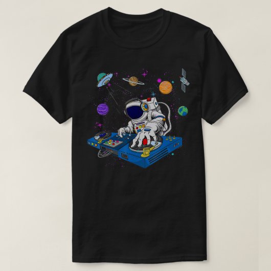 宇宙飛行士DJ音楽サイケデリックテクノEDMフェスティバル Tシャツ (デザイン正面)
