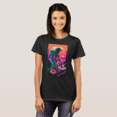 宇宙飛行士DJ、DJイン宇宙、EDM クール Vaporwave G Tシャツ (正面フル)