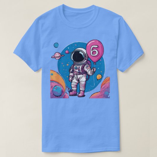 宇宙飛行士exを愛する6歳の男の子宇宙 tシャツ (デザイン正面)