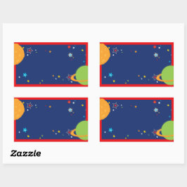 宇宙飛行士Favor Boxラベル空白ののシール 長方形シール