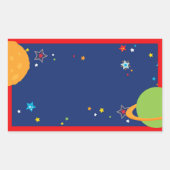 宇宙飛行士Favor Boxラベル空白ののシール 長方形シール (正面)