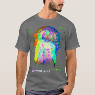 宇宙飛行士FreeYourMindキラキラと溶ける気流波G Tシャツ