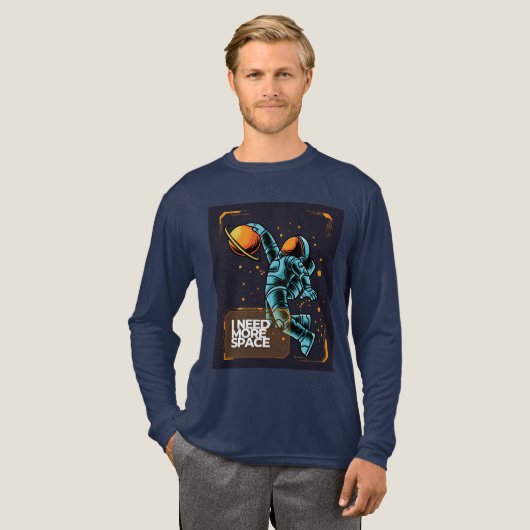 宇宙飛行士Tシャツ もっとスペースが欲しい トライブレンドTシャツ (正面全体)