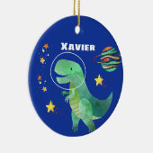 宇宙飛行士Tレックス恐竜のクリスマス セラミックオーナメント (右)