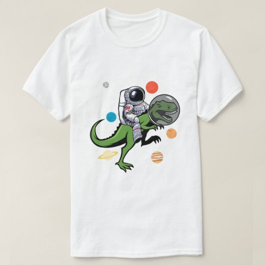 宇宙飛行士Tレックス恐竜アストロ宇宙 Tシャツ (デザイン正面)