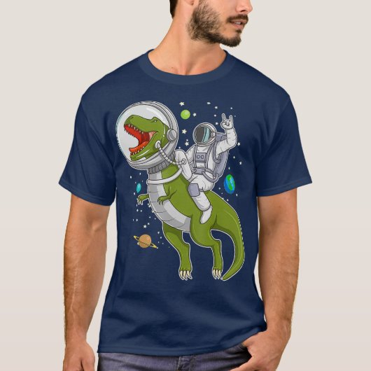 宇宙飛行士Tレックス恐竜アストロTレックスギフト Tシャツ (正面)